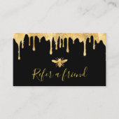 フェイク金ゴールドフォイルbee黒い紹介カード 名刺 (正面)