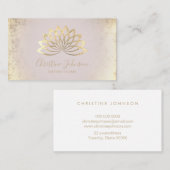 フェイク金ゴールドフォイルlotusロゴエステティシャン 名刺 (正面/裏面)