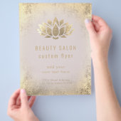 フェイク金ゴールドフォイルlotusロゴデザイン チラシ (手)