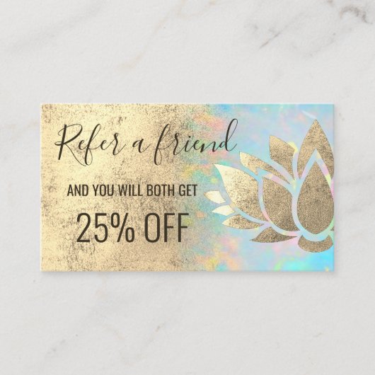 フェイク金ゴールドフォイルlotus紹介カード 名刺 (正面)