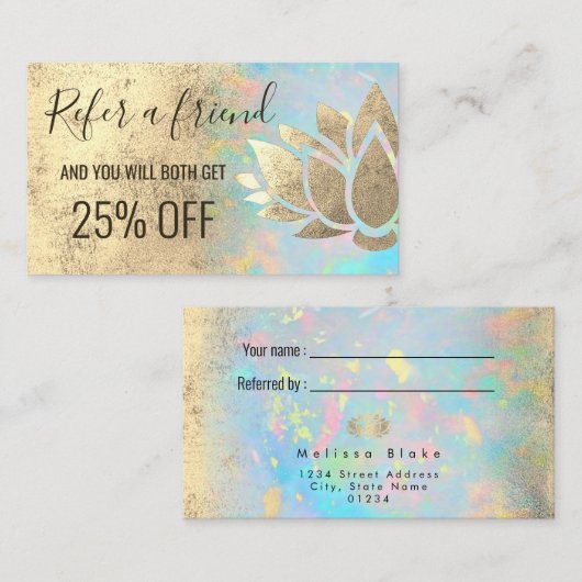 フェイク金ゴールドフォイルlotus紹介カード 名刺 (正面/裏面)