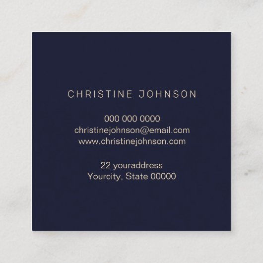 フェイク金ゴールドフォイルQueen Beeワイルドフラワーフレーム スクエア名刺 (裏面)