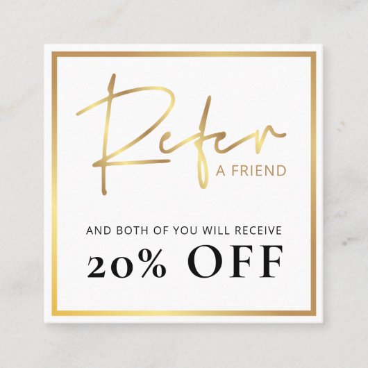 フェイク金ゴールドフレンド割引のビジネスロゴを参照 紹介カード (正面)