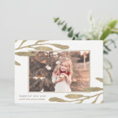 フェイク金ゴールドフレームHappy New Year写真 シーズンカード (スタンド正面)