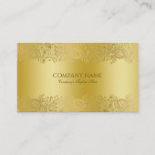 フェイク金ゴールドフローラペイズリーレース 名刺 (正面)