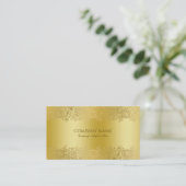 フェイク金ゴールドフローラペイズリーレース 名刺 (スタンド正面)