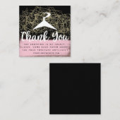 フェイク金ゴールドブティックオンラインクローゼット衣料ビジネス スクエア名刺 (正面/裏面)