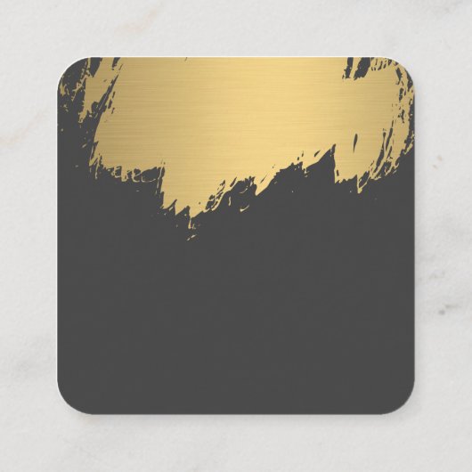 フェイク金ゴールドブラシ仕上げ白 スクエア名刺 (裏面)