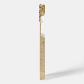 フェイク金ゴールドブラシ仕上げ金属グリッターモノグラム名 iPhoneケース (左側面)