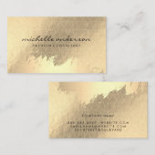 フェイク金ゴールドブラシ仕上げ金属金ゴールド三角形パターン 名刺 (正面/裏面)