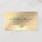 フェイク金ゴールドブラシ仕上げ金属金ゴールド三角形パターン 名刺 (正面)