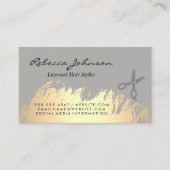 フェイク金ゴールドブラシ付きサロンカット 名刺 (正面)