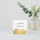 フェイク金ゴールドブラシ付きホワイトグレー スクエア名刺 (スタンド正面)