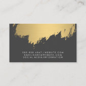 フェイク金ゴールドブラシ付きホワイトグレー | ファッショニスタ 名刺 (裏面)