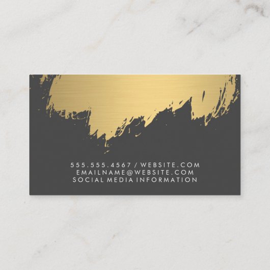 フェイク金ゴールドブラシ付きホワイトグレー | ファッショニスタ 名刺 (裏面)