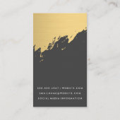 フェイク金ゴールドブラシ付きホワイトグレー 名刺 (裏面)