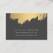 フェイク金ゴールドブラシ付きホワイトグレー 名刺 (裏面)