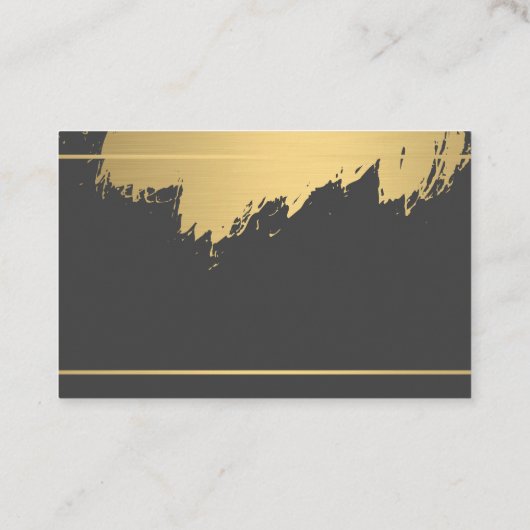 フェイク金ゴールドブラシ付き黒グレー金ゴールド縁ど 名刺 (裏面)