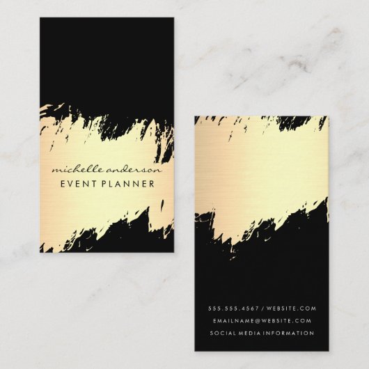 フェイク金ゴールドブラシ 名刺 (正面/裏面)