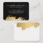 フェイク金ゴールドブラシ/黒ルクス 名刺 (正面/裏面)