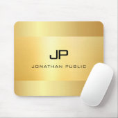 フェイク金ゴールドブラックモダンモノグエレガントラムテンプレート マウスパッド (マウス)