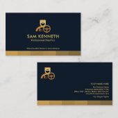 フェイク金ゴールドブラックリストライプモ運転手タクシー 名刺 (正面/裏面)