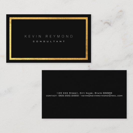 フェイク金ゴールドブラックpro標準名刺 名刺 (正面/裏面)