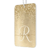 フェイク金ゴールドブラッシュド金属グリッタープリントモノグラムナム カーエアーフレッシュナー (左)