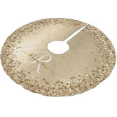 フェイク金ゴールドブラッシュド金属グリッタープリントモノグラムナム ブラッシュドポリエステルツリースカート (アングル)