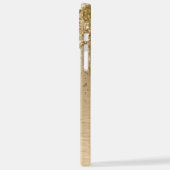 フェイク金ゴールドブラッシュド金属グリッタープリントモノグラムナム iPhoneケース (左側面)