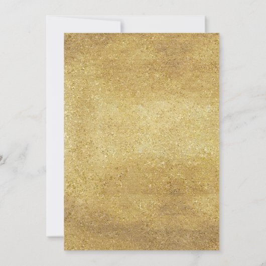 フェイク金ゴールドブルー50周年結婚招待状 招待状 (裏面)