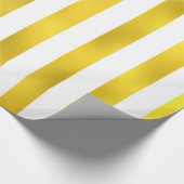 フェイク金ゴールドブロンズ白ストライプ縦ストライプの ラッピングペーパー (角)