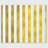 フェイク金ゴールドブロンズ白ストライプ縦ストライプの ラッピングペーパー (フラット)