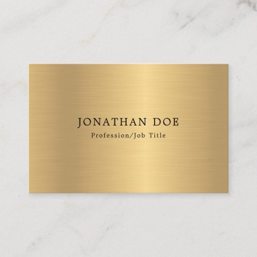 フェイク金ゴールドプロフェッショナルミニマリストエレガントテンプレート 名刺 (正面)