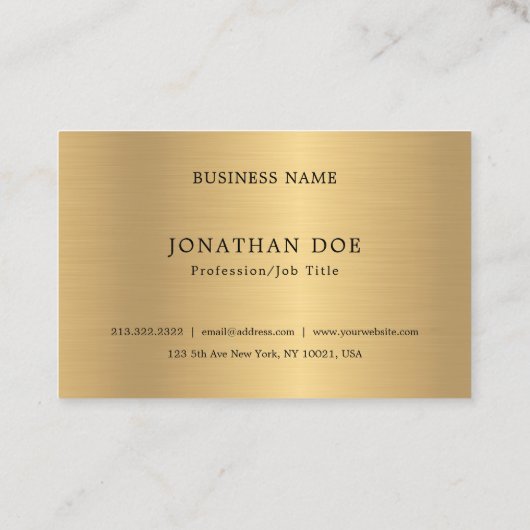 フェイク金ゴールドプロフェッショナルミニマリストエレガントテンプレート 名刺 (裏面)