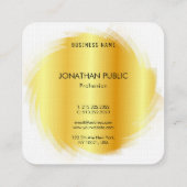フェイク金ゴールドプロフェッショナルモダンエレガントテンプレート スクエア名刺 (裏面)