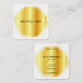 フェイク金ゴールドプロフェッショナルモダンエレガントテンプレート スクエア名刺 (正面/裏面)
