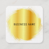 フェイク金ゴールドプロフェッショナルモダンエレガントテンプレート スクエア名刺 (正面)