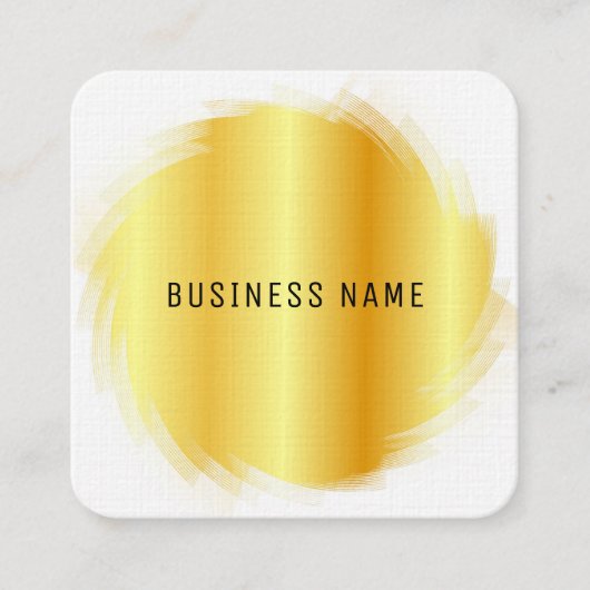 フェイク金ゴールドプロフェッショナルモダンエレガントテンプレート スクエア名刺 (正面)