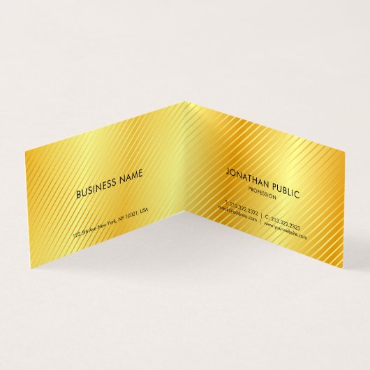 フェイク金ゴールドプロフェッショナルモダンエレガントテンプレート 名刺 (内部)
