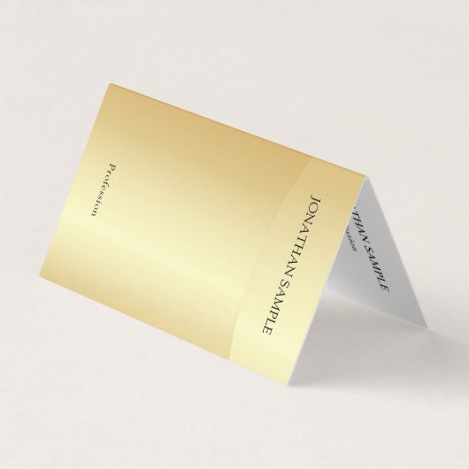 フェイク金ゴールドプロフェッショナルモダンエレガントテンプレート 名刺 (正面)