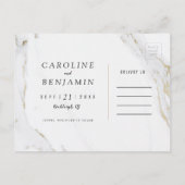 フェイク金ゴールドホイル大理石モダンラグジュアリー保存 案内ポストカード (裏面)