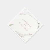 フェイク金ゴールドホイル大理石モダン結婚高級 スタンダードカクテルナプキン (角)