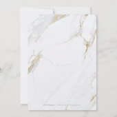 フェイク金ゴールドホイル大理石モダン結婚高級 招待状 (裏面)