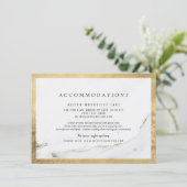 フェイク金ゴールドホイル大理石モダン製結婚宿泊施設 エンクロージャーカード (スタンド正面)