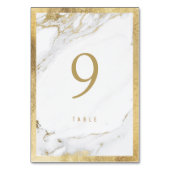 フェイク金ゴールドホイル大理石結婚製のテーブル番号 テーブルナンバー (正面)