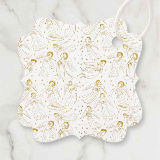 フェイク金ゴールドホイル天使の最初の聖餐式 フェイバータグ (裏面)