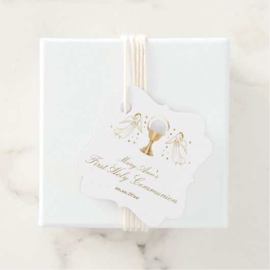 フェイク金ゴールドホイル天使の最初の聖餐式 フェイバータグ (インサイチュ)