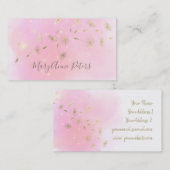 フェイク金ゴールドホイル飛んでいるタンポポ 名刺 (正面/裏面)