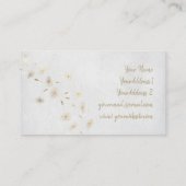 フェイク金ゴールドホイル飛んでいるタンポポ 名刺 (裏面)